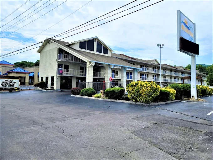 Briarstone Inn exterior and roadside sign viewed from the parking area